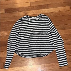 Black and white striped top